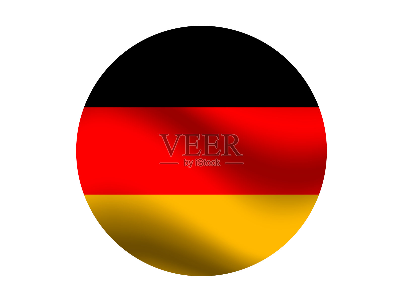 白色背景上的德国国旗内圆圆。为你的业务。原色和比例。矢量插图，从所有大洲的国家设置。插画图片素材