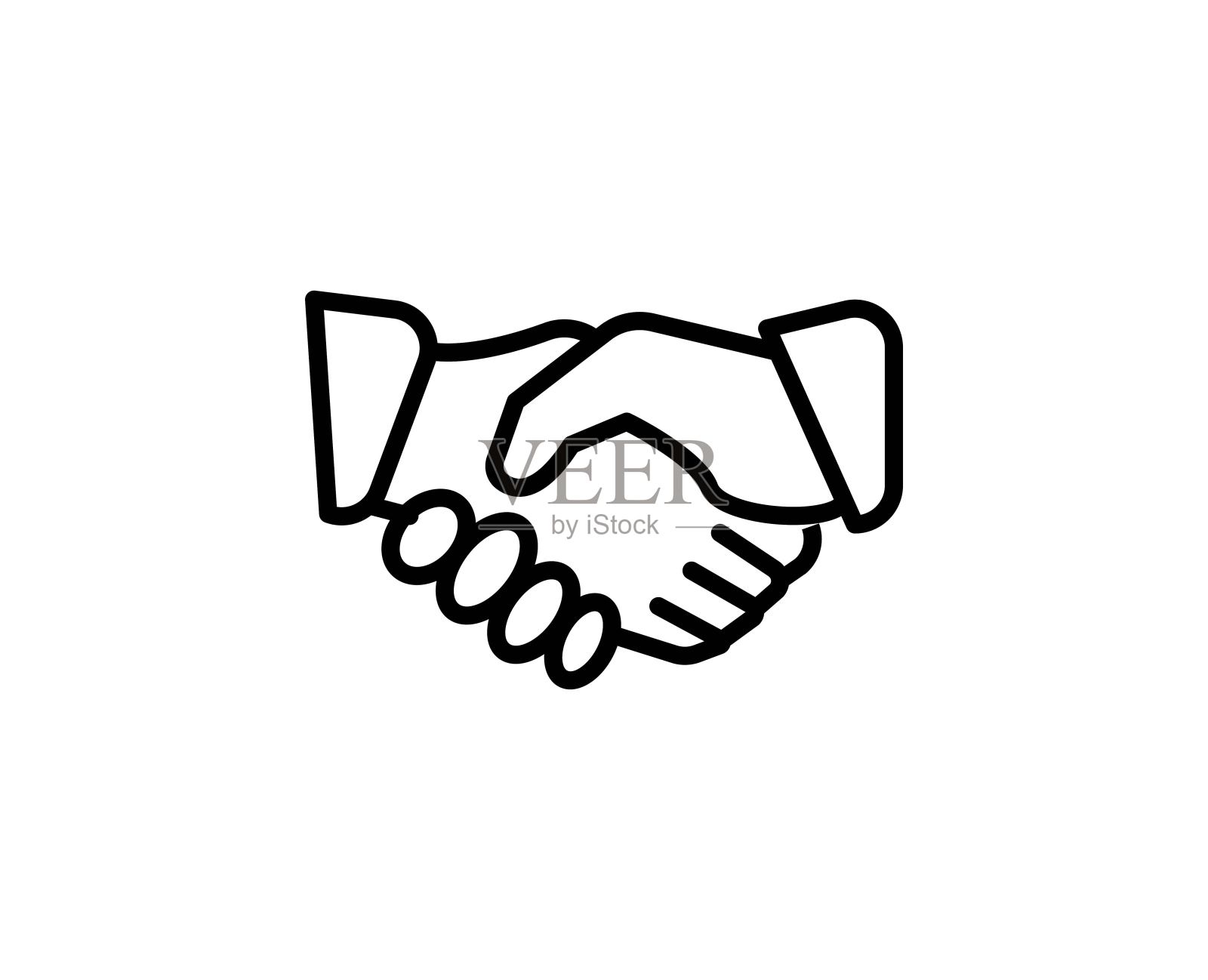 握手线图标插画图片素材