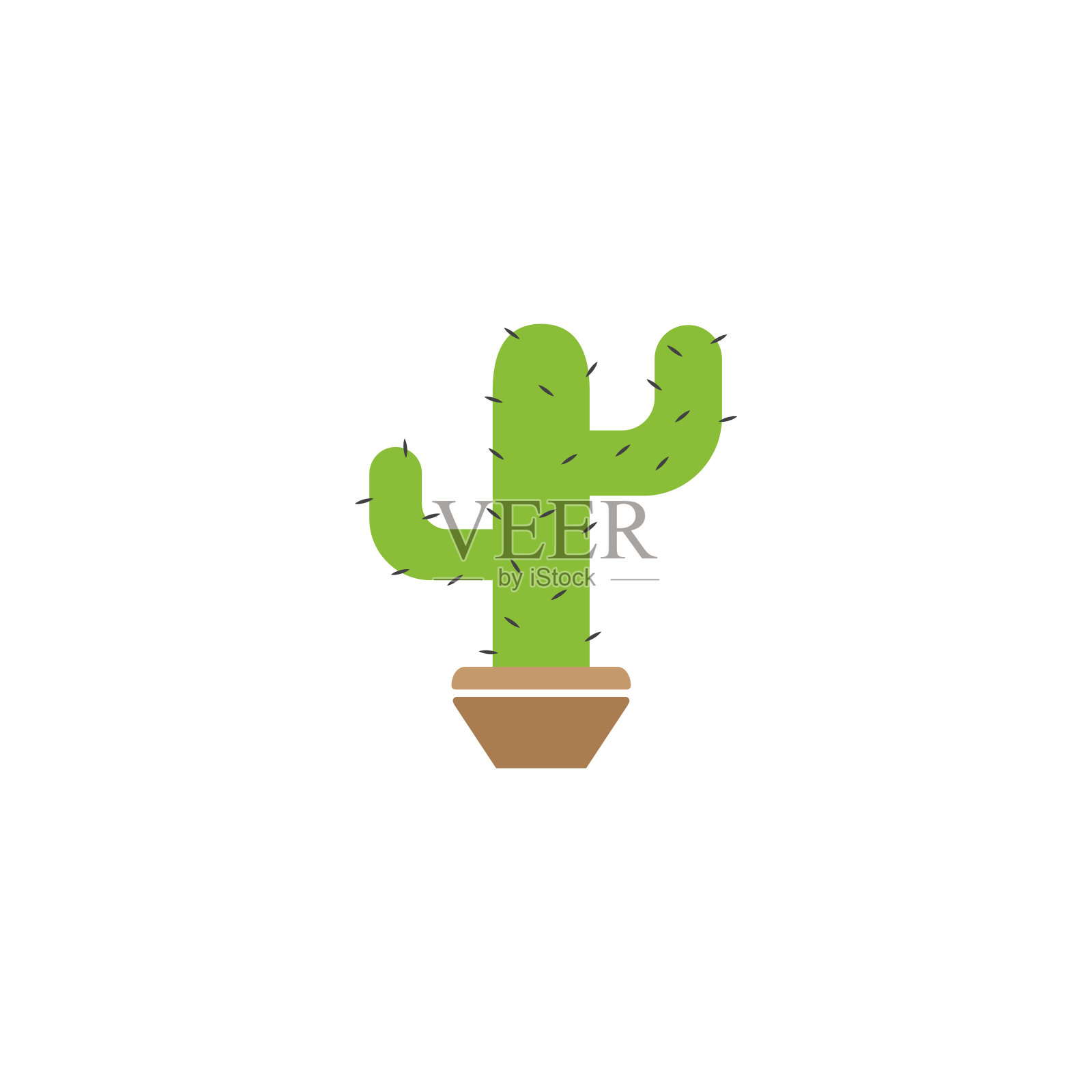 仙人掌植物图形设计模板向量孤立设计元素图片