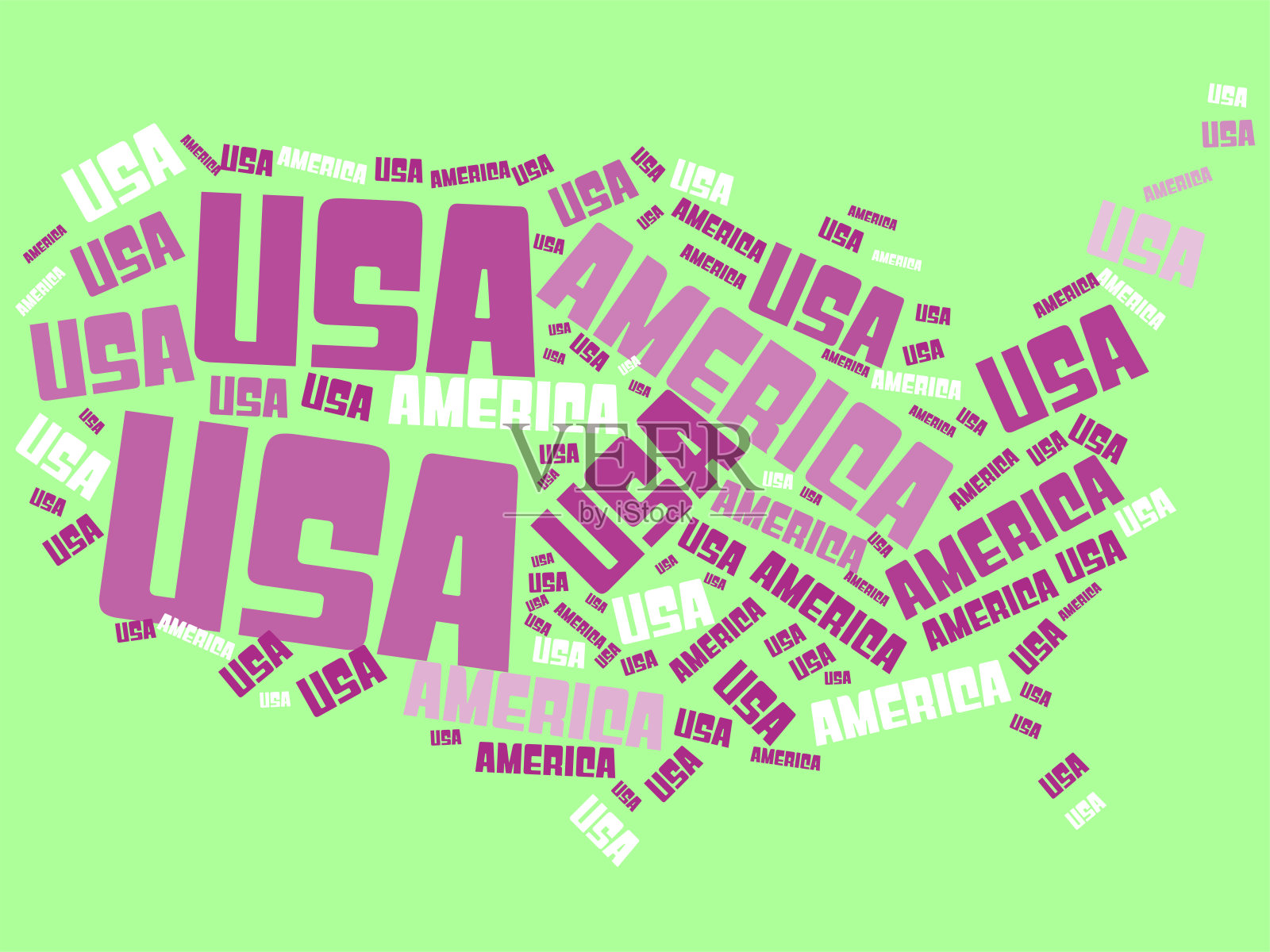 美国地图字云矢量插图插画图片素材