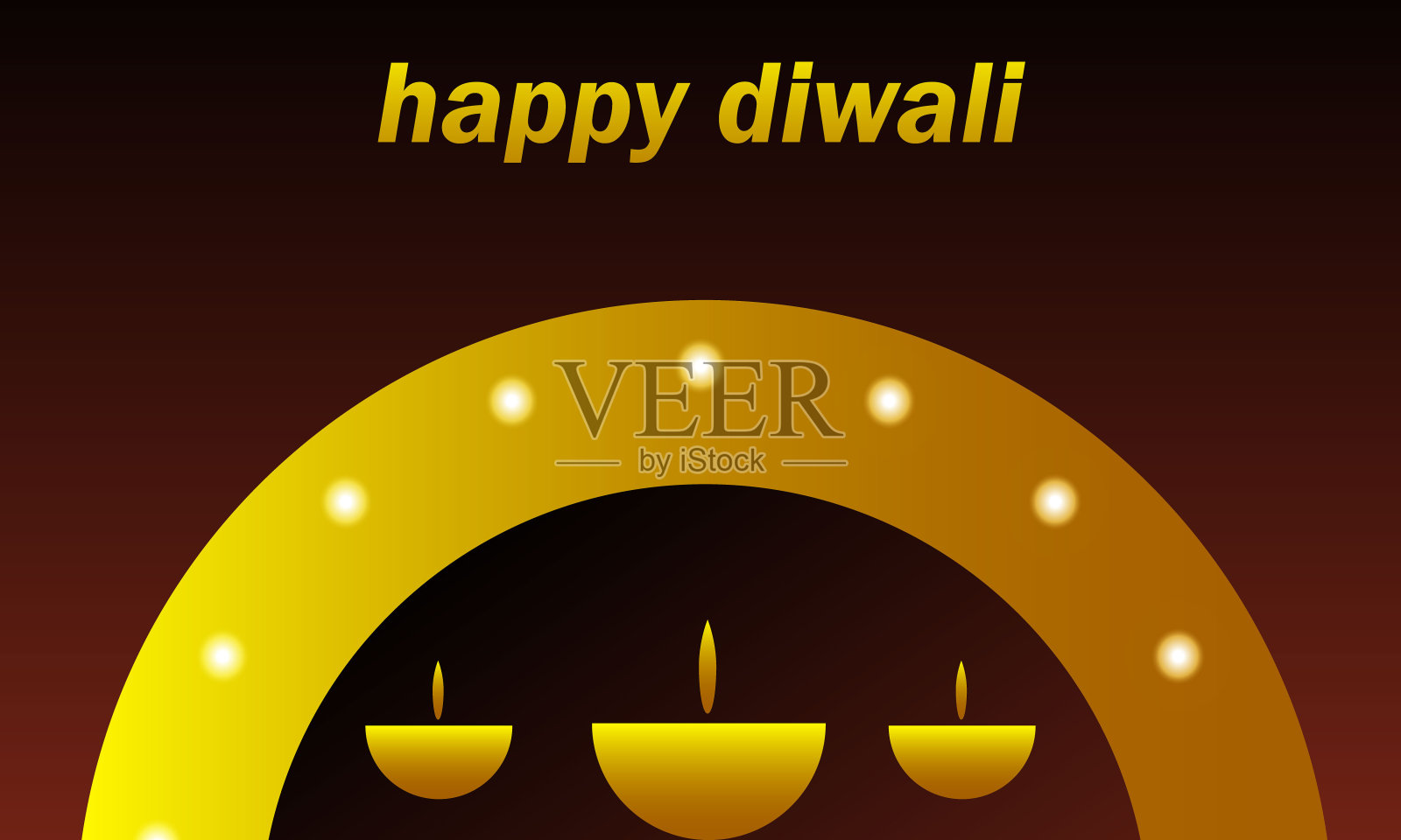 快乐排灯节卡片横幅背景设计模板素材