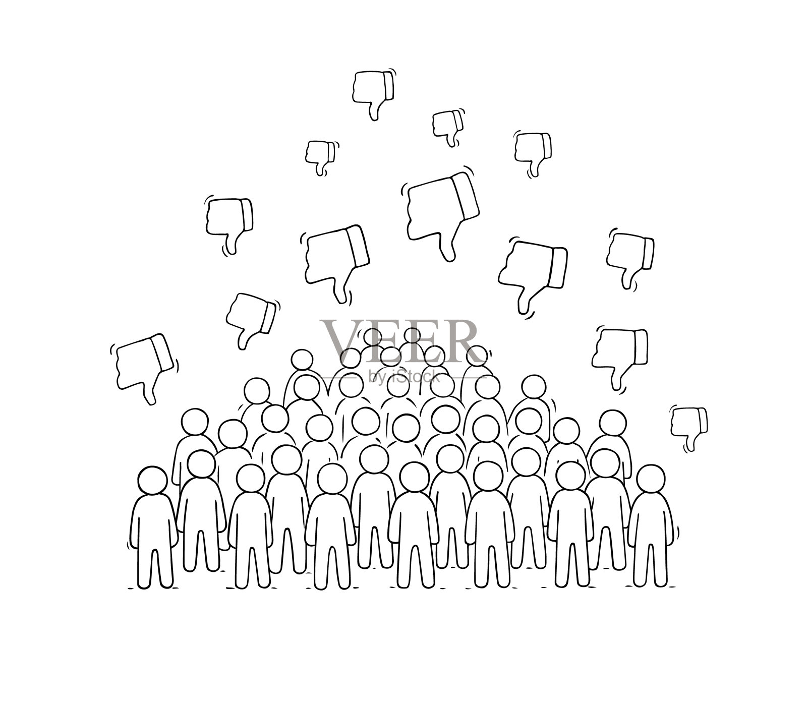 一群讨厌的小人。插画图片素材