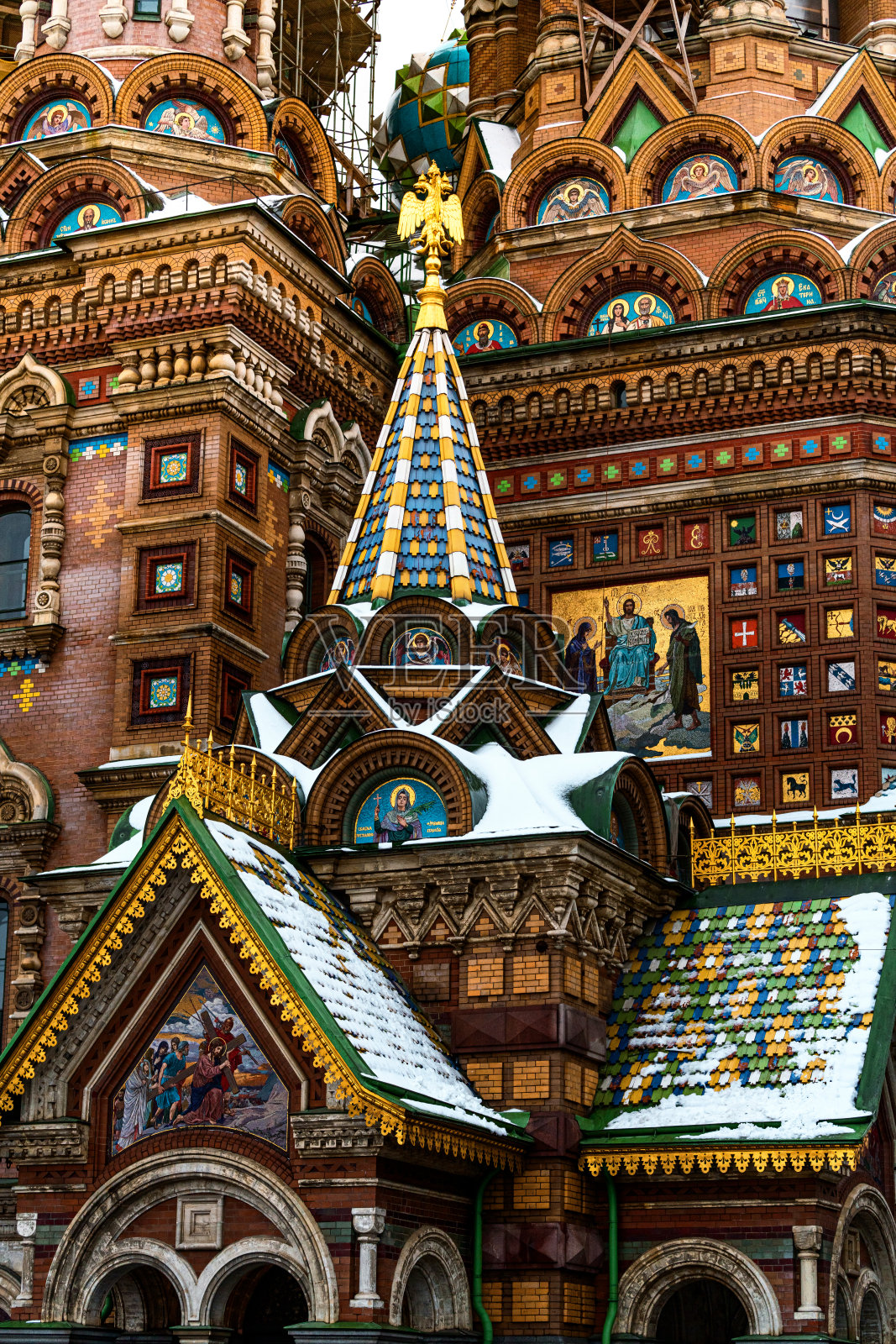 圣彼得大教堂的建筑细节洒血的救世主，圣彼得堡照片摄影图片
