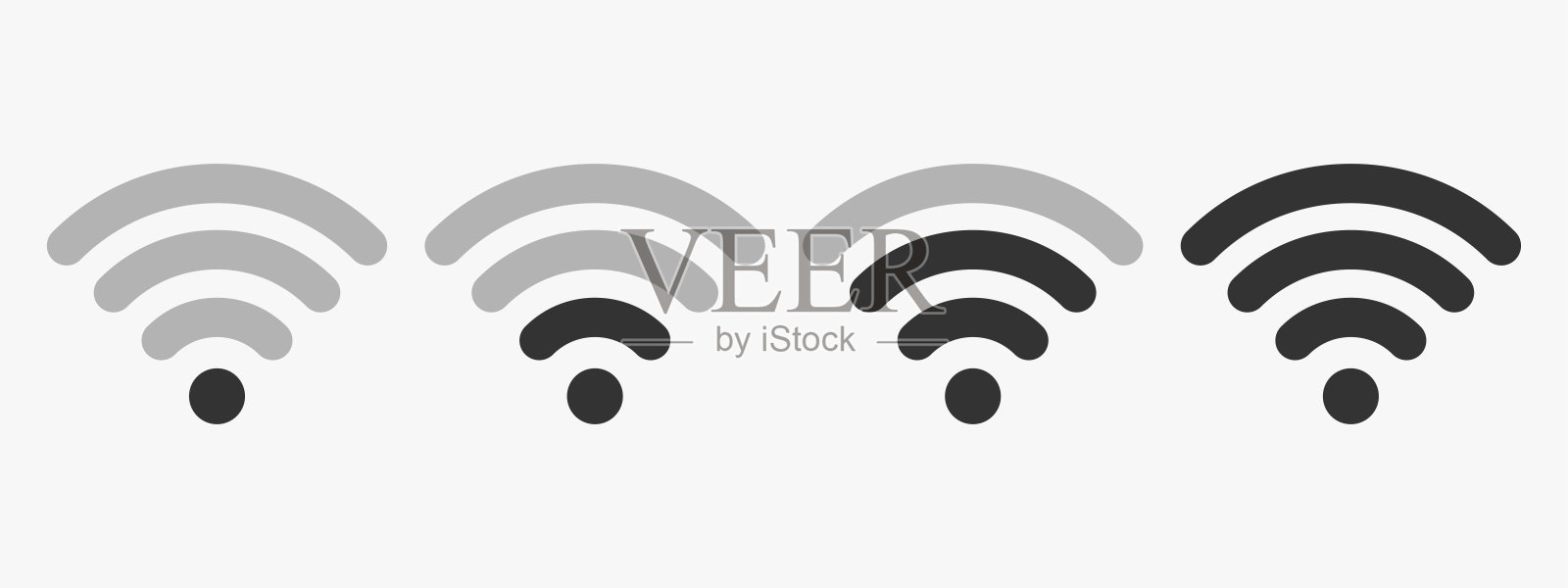 WIFI图标矢量，无线互联网标志隔离在白色背景，平面风格的图形和网页设计插画图片素材