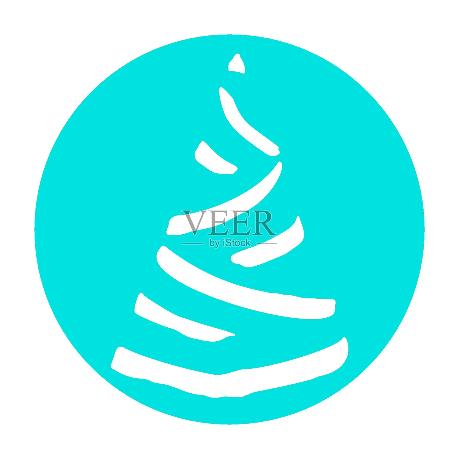 极简手绘圣诞树冷杉图标孤立在白色的背景。新年最小的概念。矢量插图。可用于贺卡，请柬，横幅，网页插画图片素材