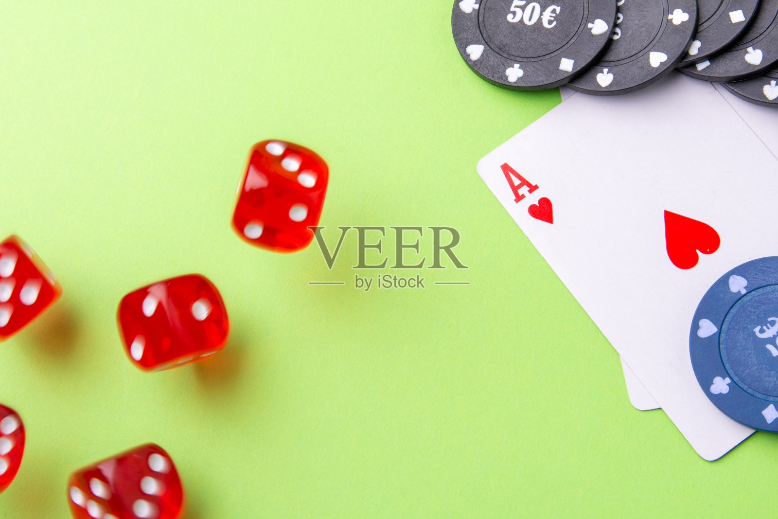 扑克和赌场游戏的概念。本空间照片摄影图片