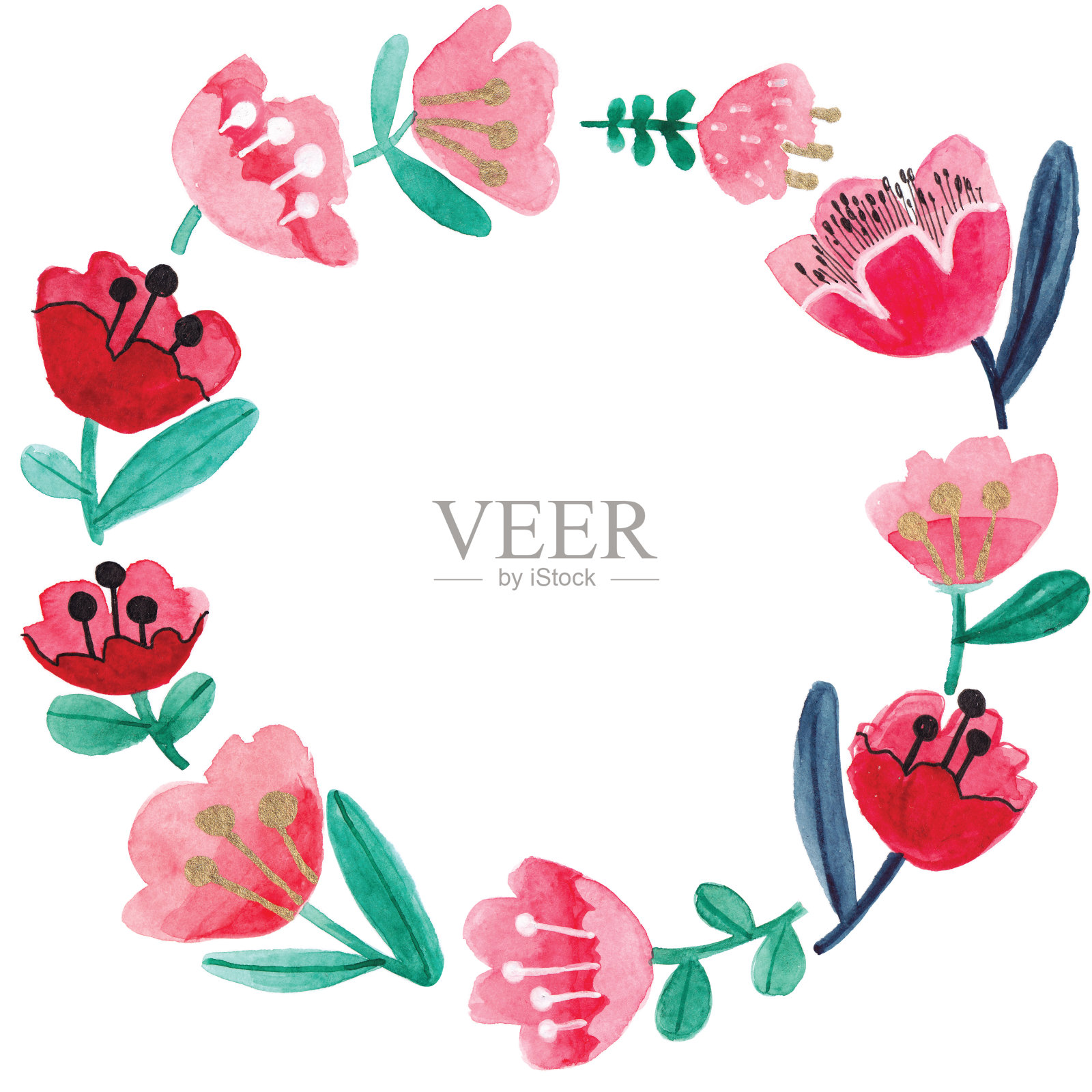 水彩画卡”n插画图片素材