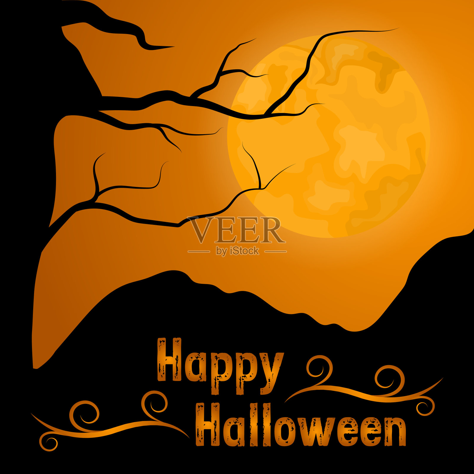 万圣节快乐卡插画图片素材