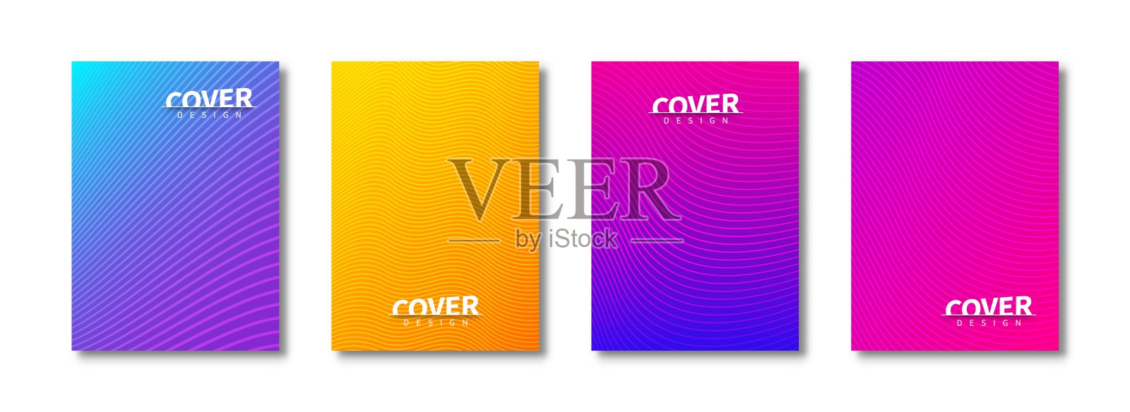 现代套抽象封面设计。插画图片素材