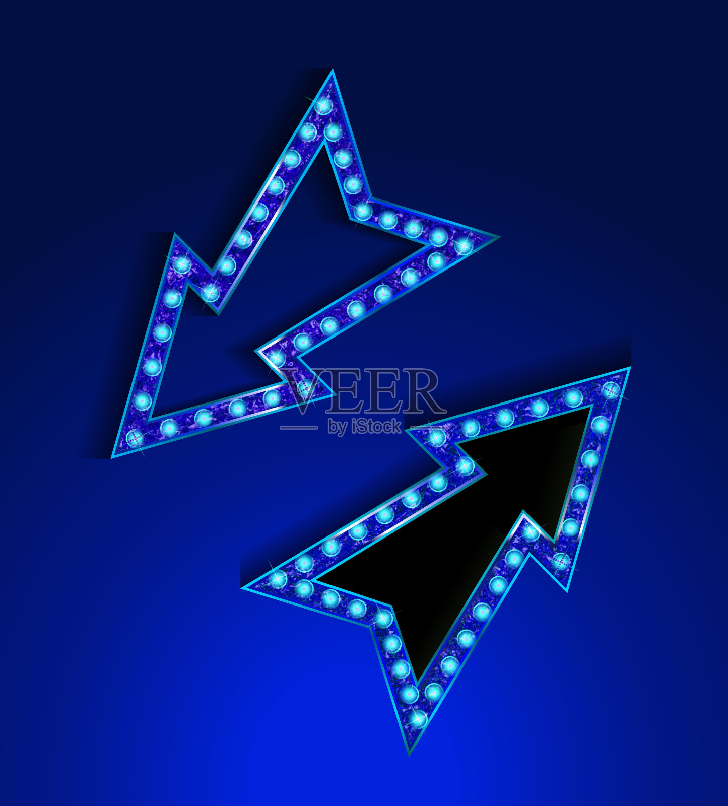 蓝色霓虹灯招牌设计元素图片