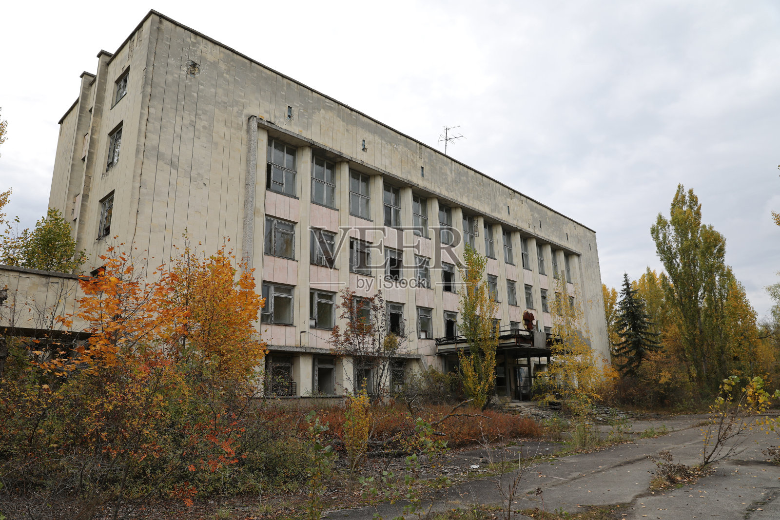 切尔诺贝利隔离区。普里皮亚季的城市。照片摄影图片