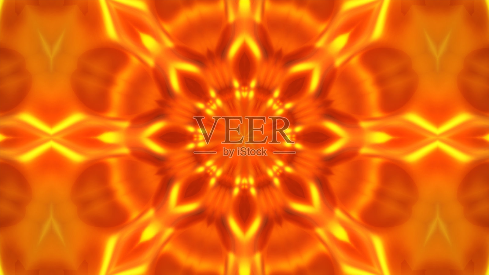 金色万花筒花卉图案，抽象背景动画3D渲染照片摄影图片