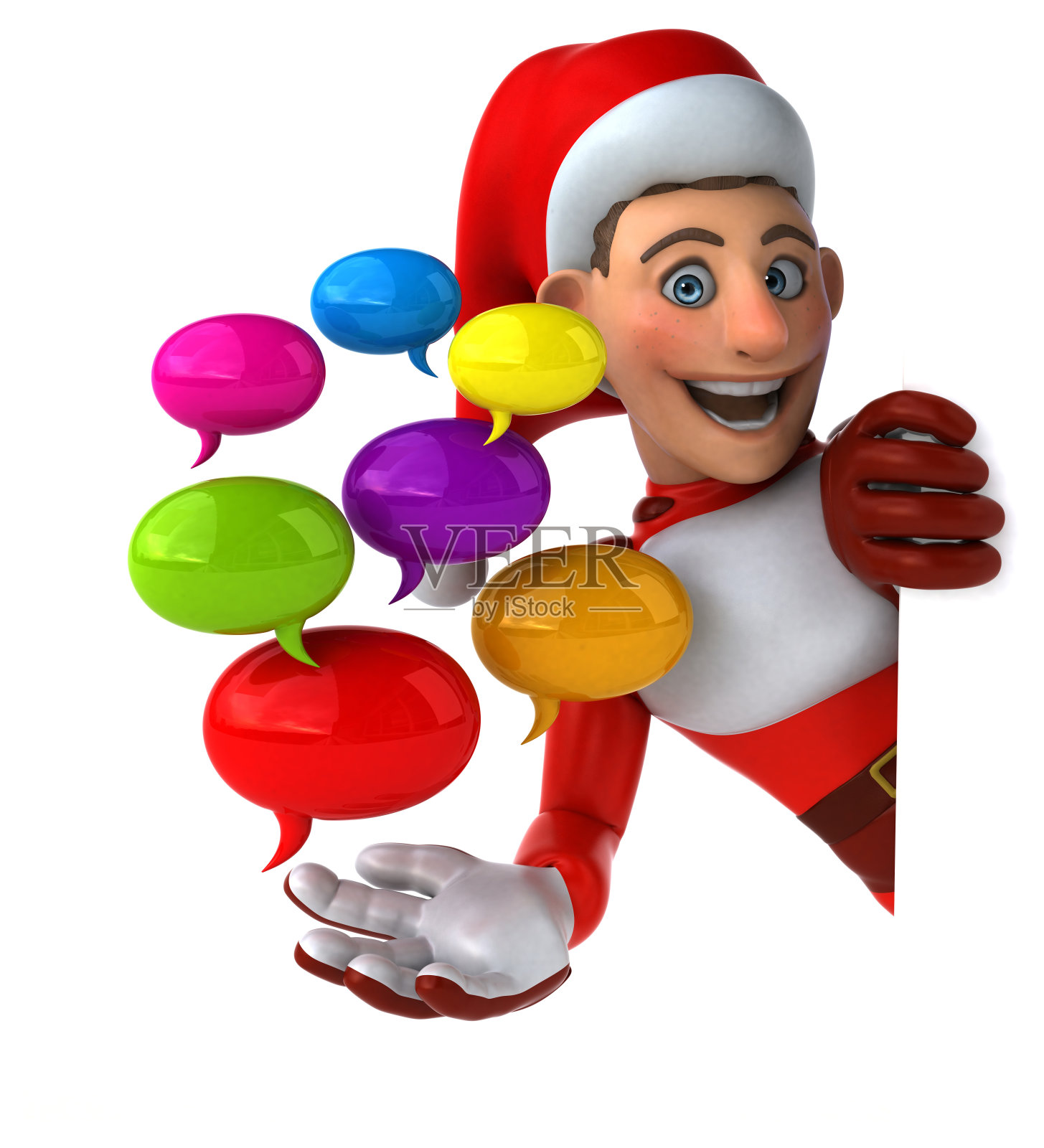 有趣的超级圣诞老人- 3D插图照片摄影图片