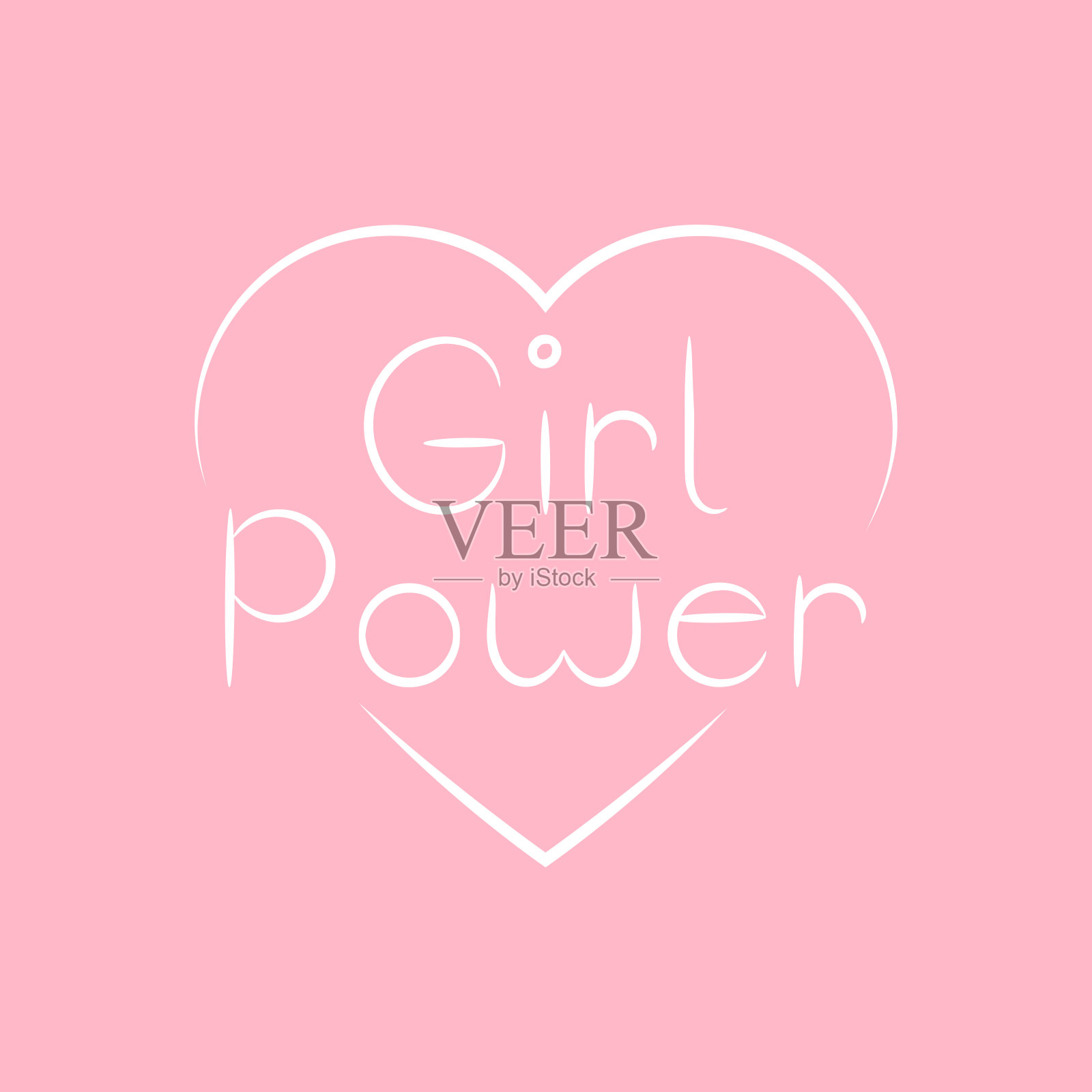 女孩力量横幅。向量插画图片素材