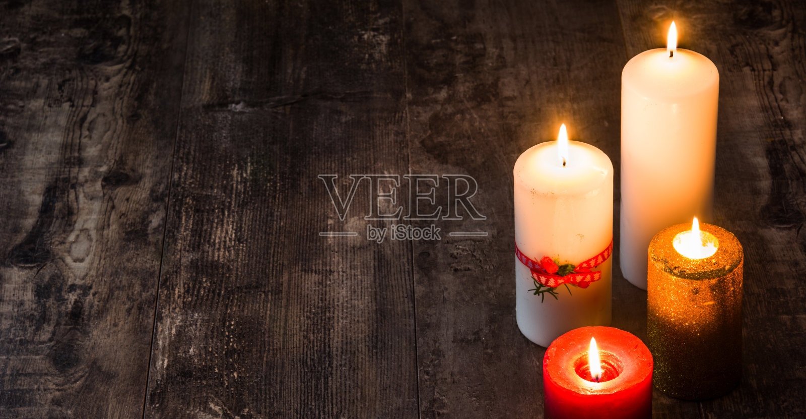 圣诞蜡烛照片摄影图片