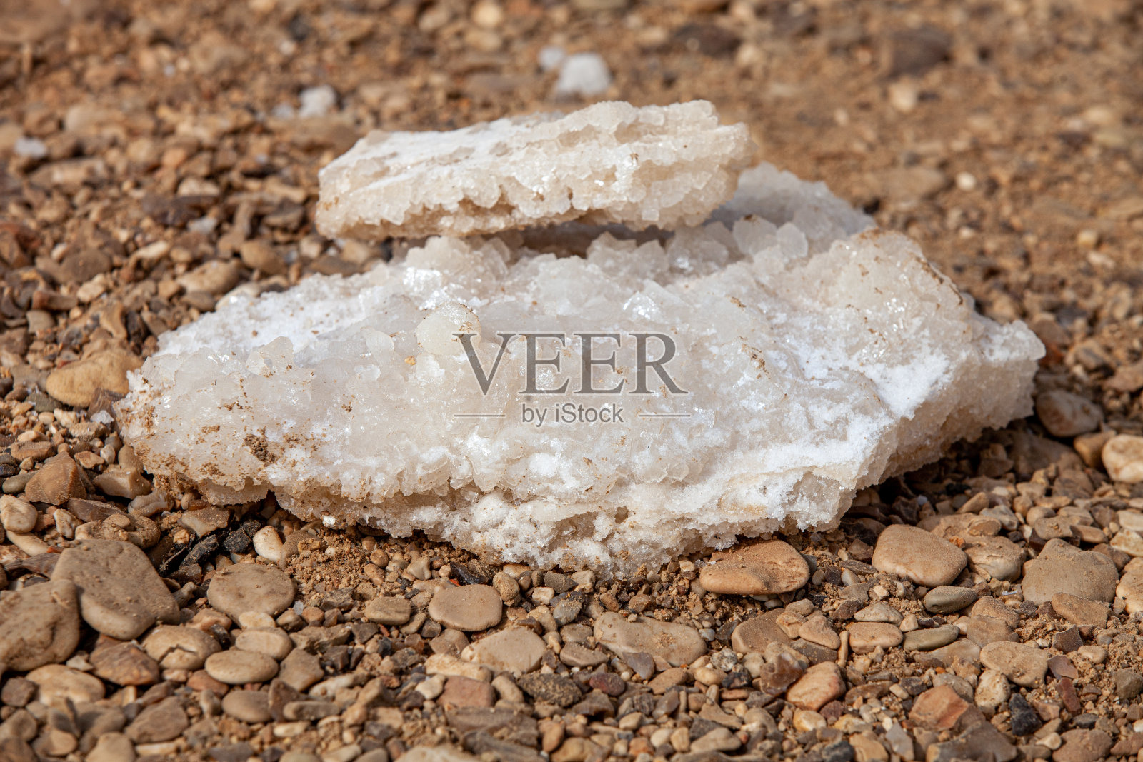 死海滩上的白色盐晶体照片摄影图片