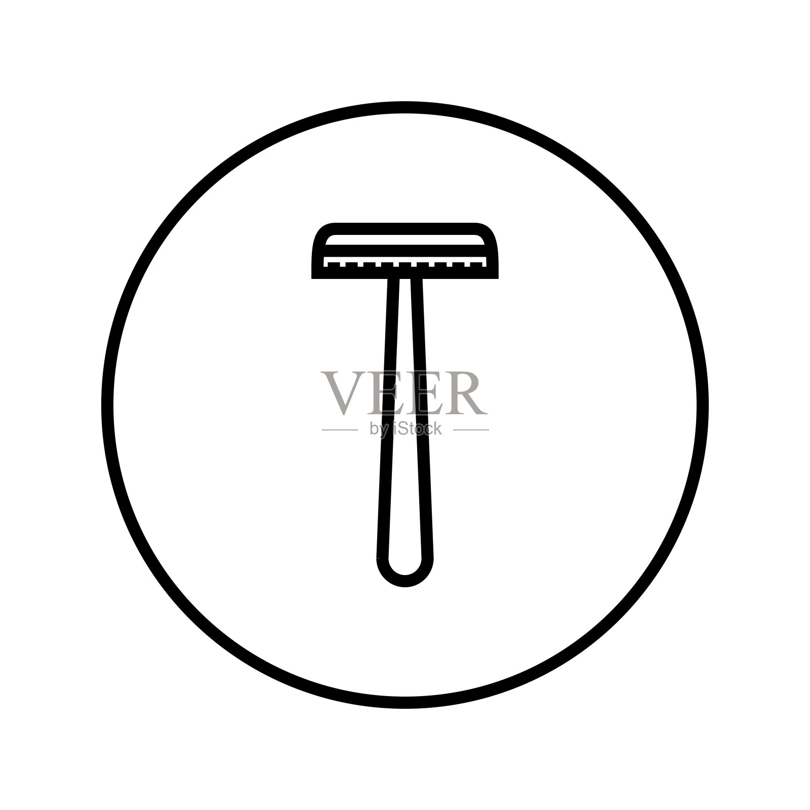 剃须刀。安全剃刀。图标。可编辑的细线。矢量插图。设计元素图片