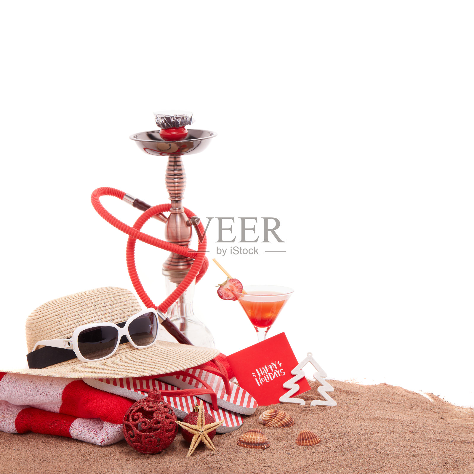 新年和圣诞节的海滩假期照片摄影图片