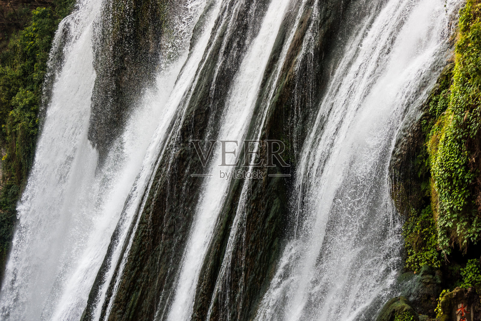 黄果树瀑布位于中国贵州省国家公园，在冬季，是世界上最大的瀑布群。总共有18个。照片摄影图片