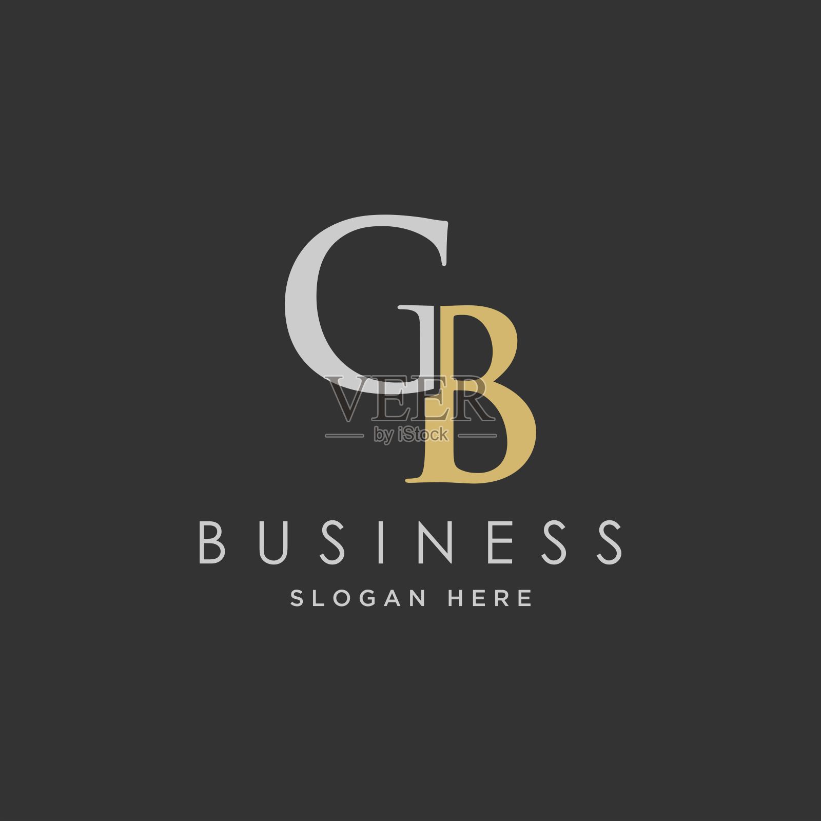 独特完美的现代时尚迷人的几何“GB”首字母图标标志。设计元素图片