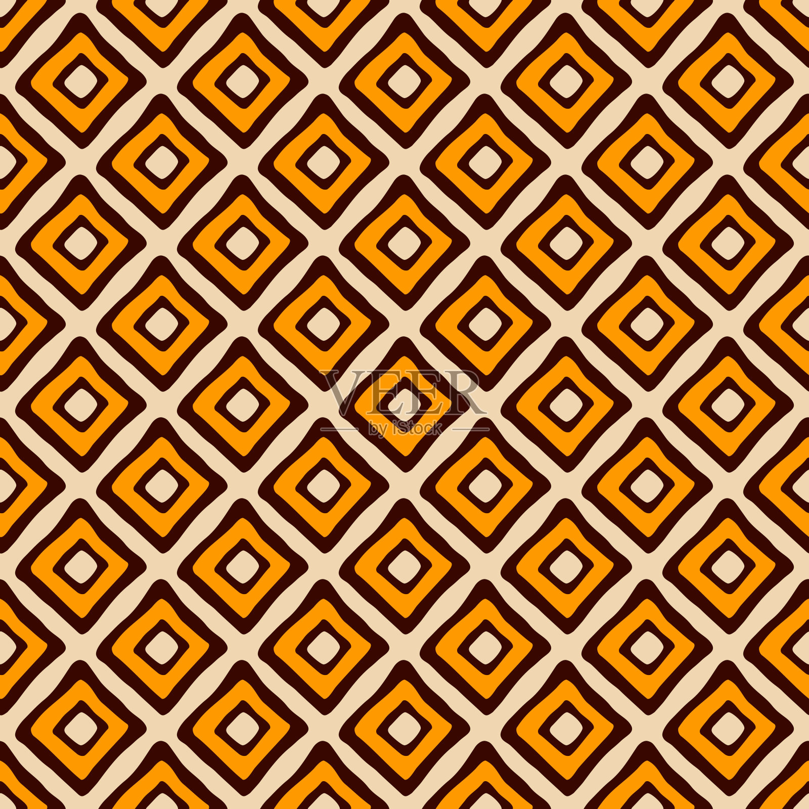 抽象无缝图案手绘菱形。背景颜色向量。插画图片素材