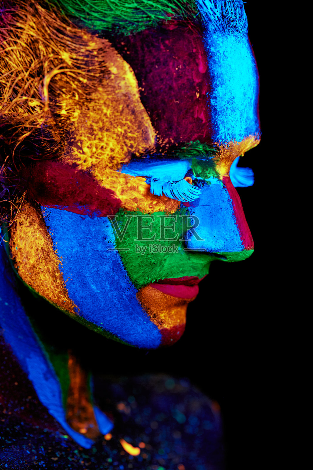 近紫外抽象肖像照片摄影图片