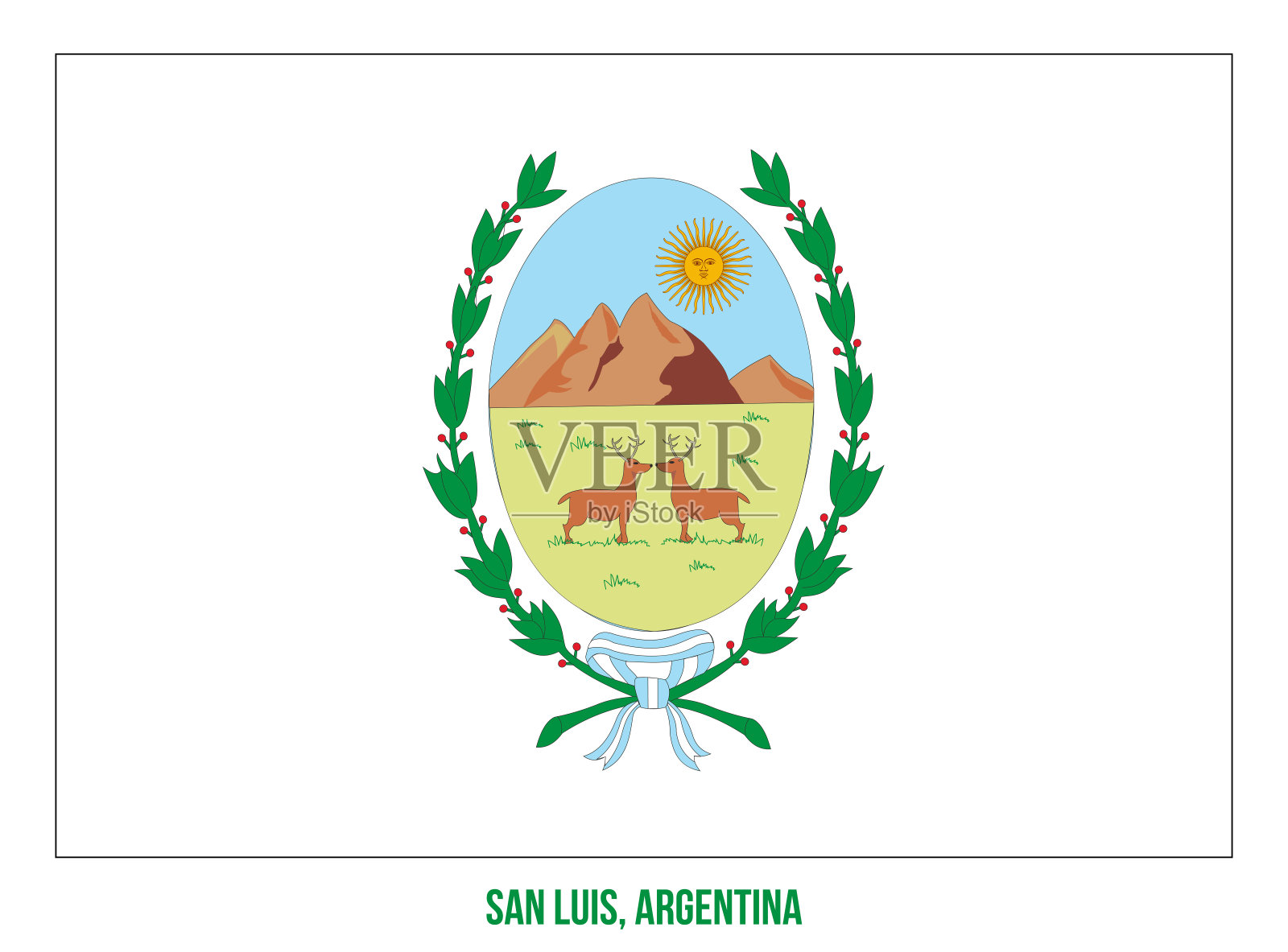 圣路易斯旗矢量插图在白色的背景。阿根廷各省旗。插画图片素材