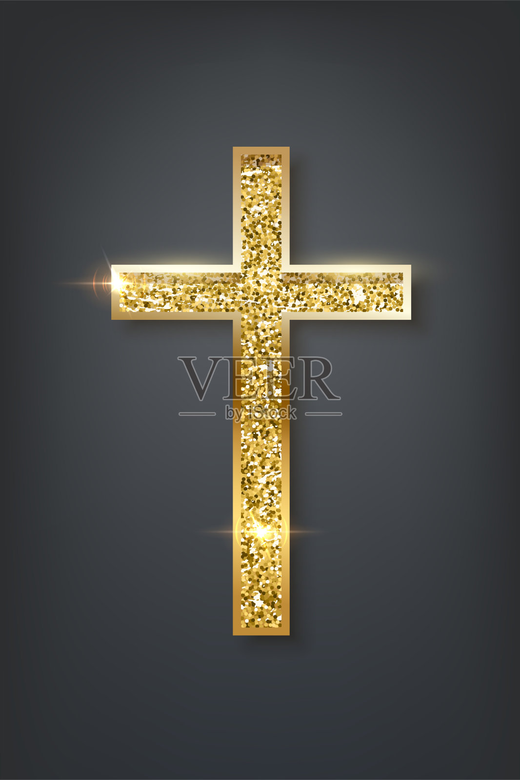 黄金祈祷交叉现实的矢量插图插画图片素材