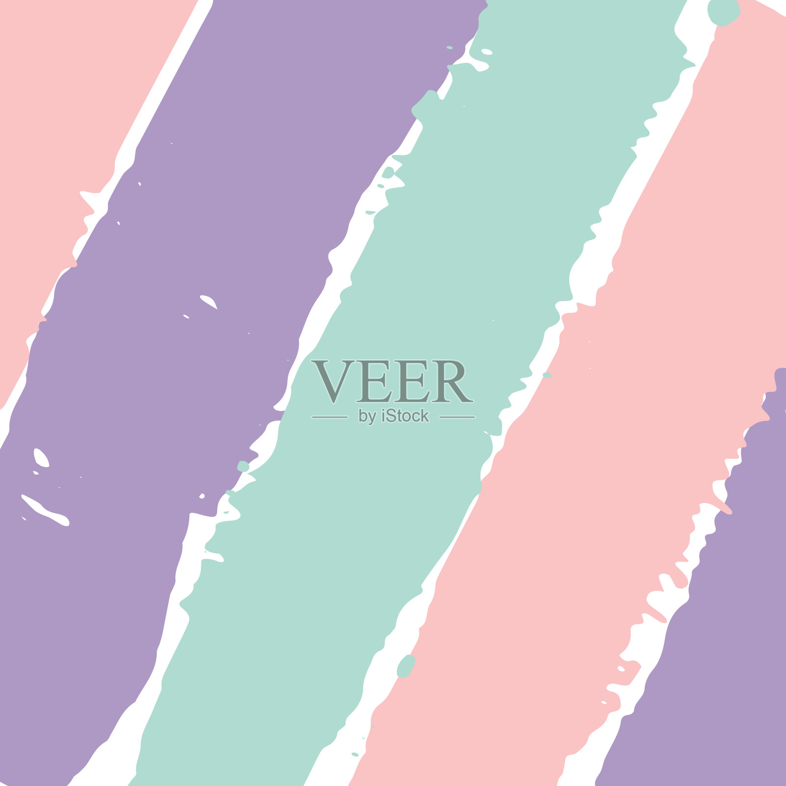 可爱的图案凌乱的手绘笔触，有机的点和正方形。水墨和油漆纹理设计布局。彩色纹理粗糙的线条孤立在白色的背景。插画图片素材