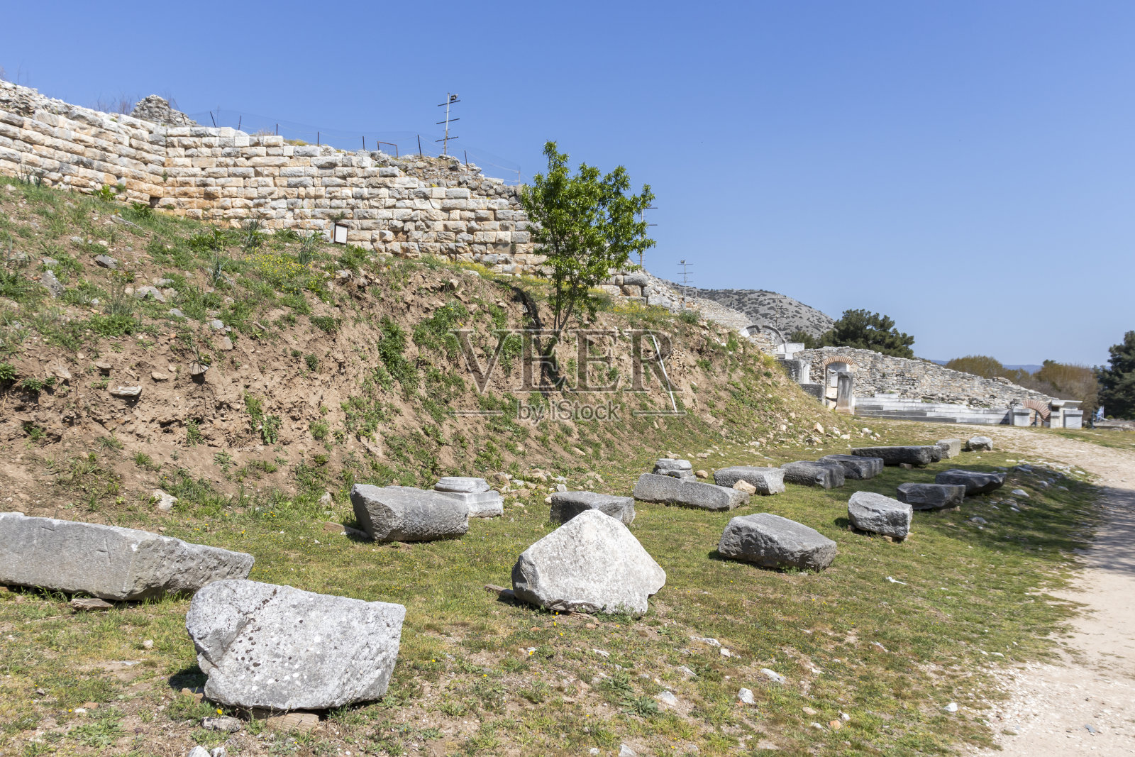 马其顿东部腓立比和希腊色雷斯的考古遗址照片摄影图片