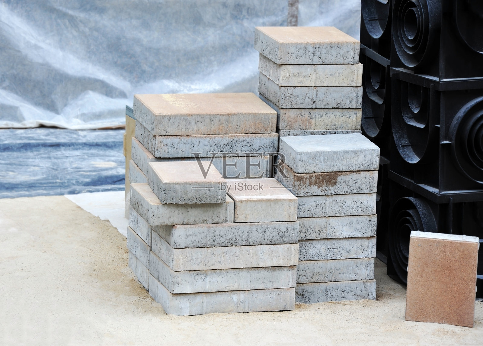 铺路石堆砌照片摄影图片