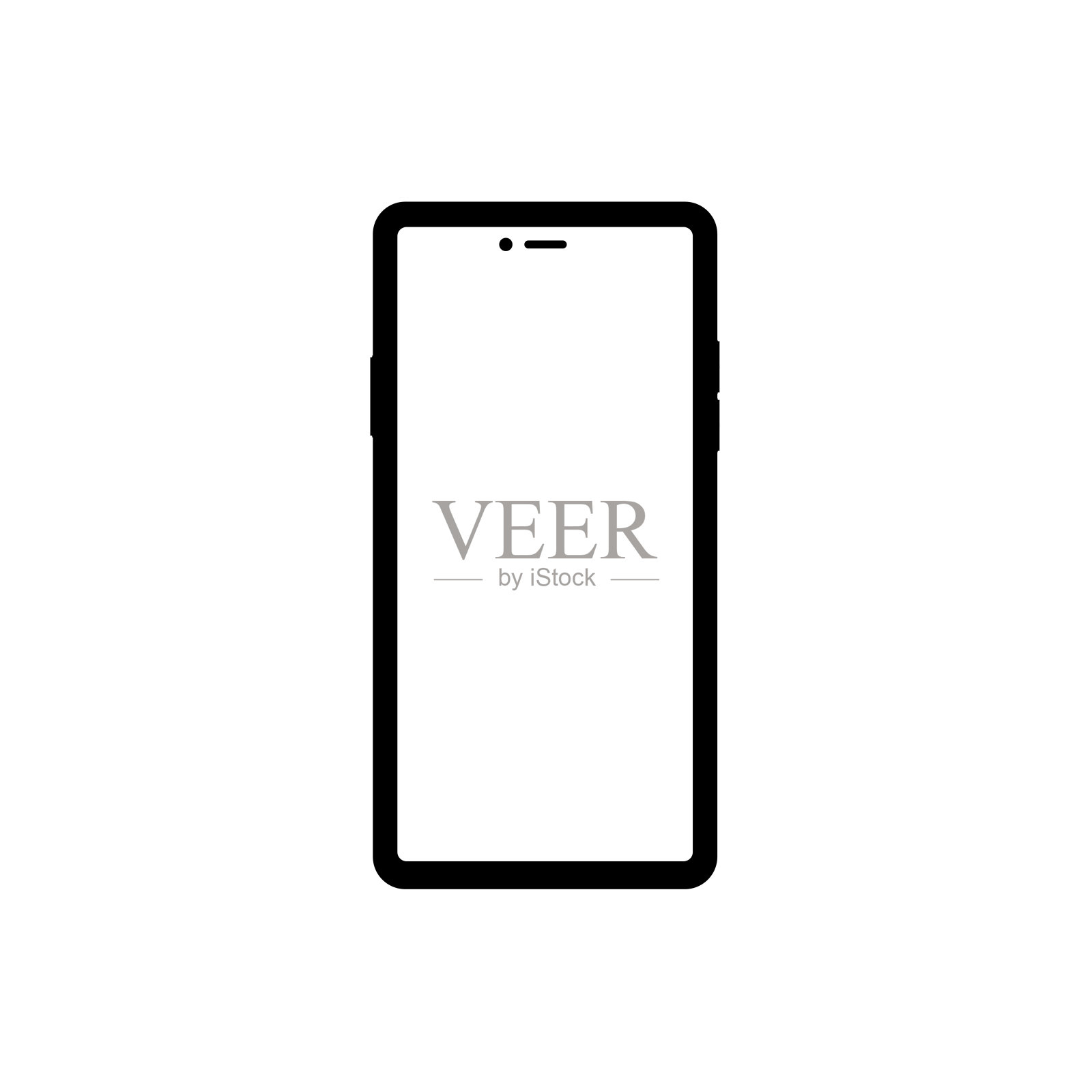 现代插图与手机。智能手机图标设计元素图片