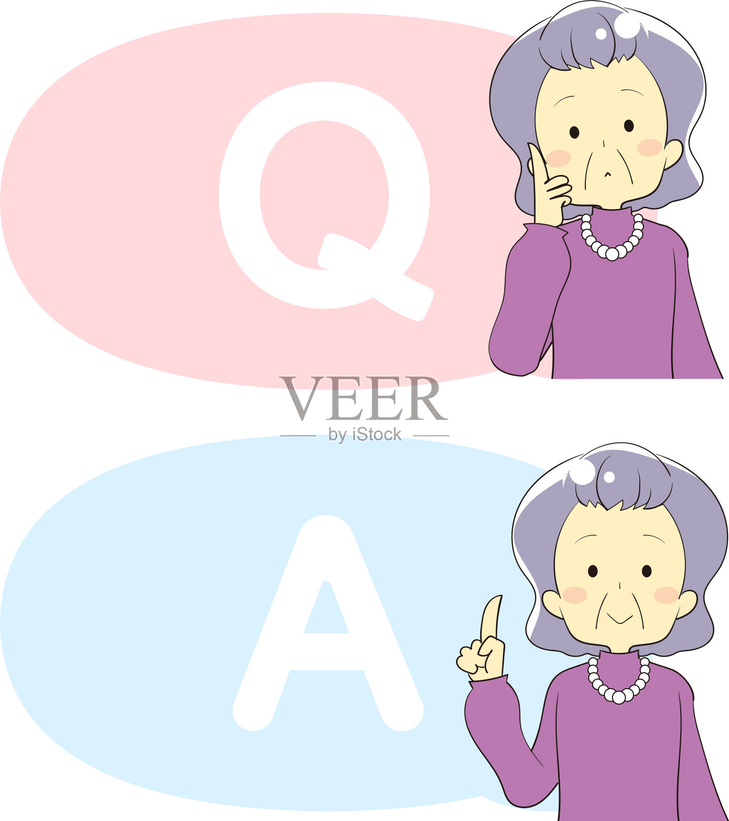 Q & A图标和人的插图插画图片素材