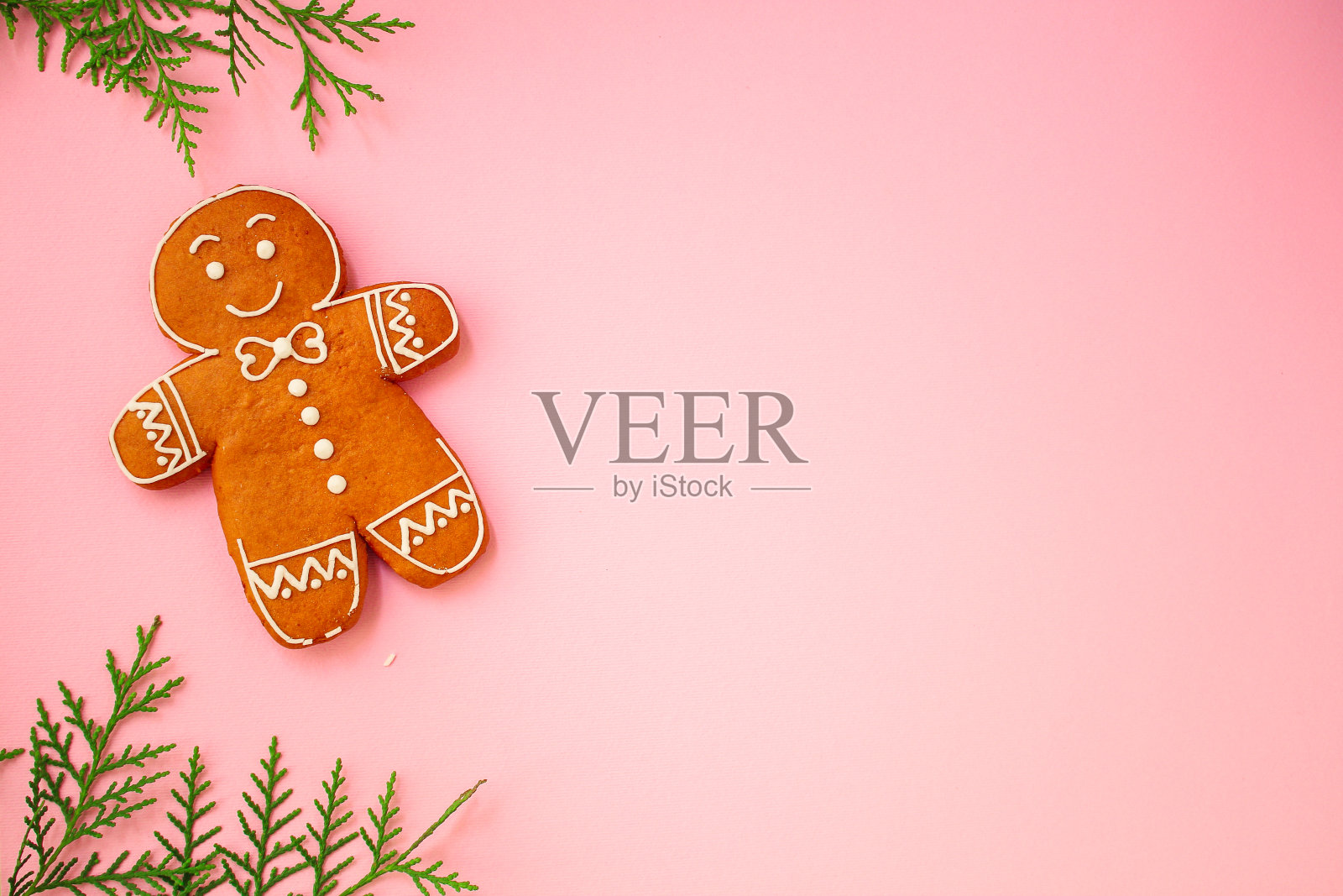 姜饼。礼物，圣诞节或圣诞节假期，新年快乐。节日的背景。食品的背景。俯视图照片摄影图片