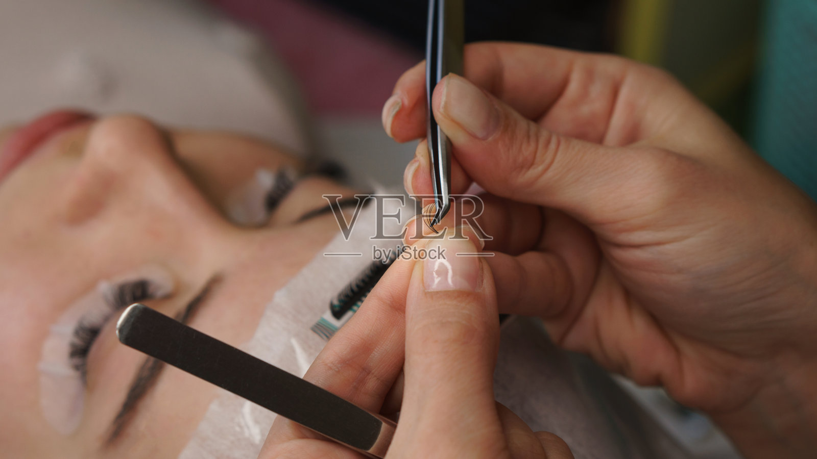 睫毛扩展程序照片摄影图片