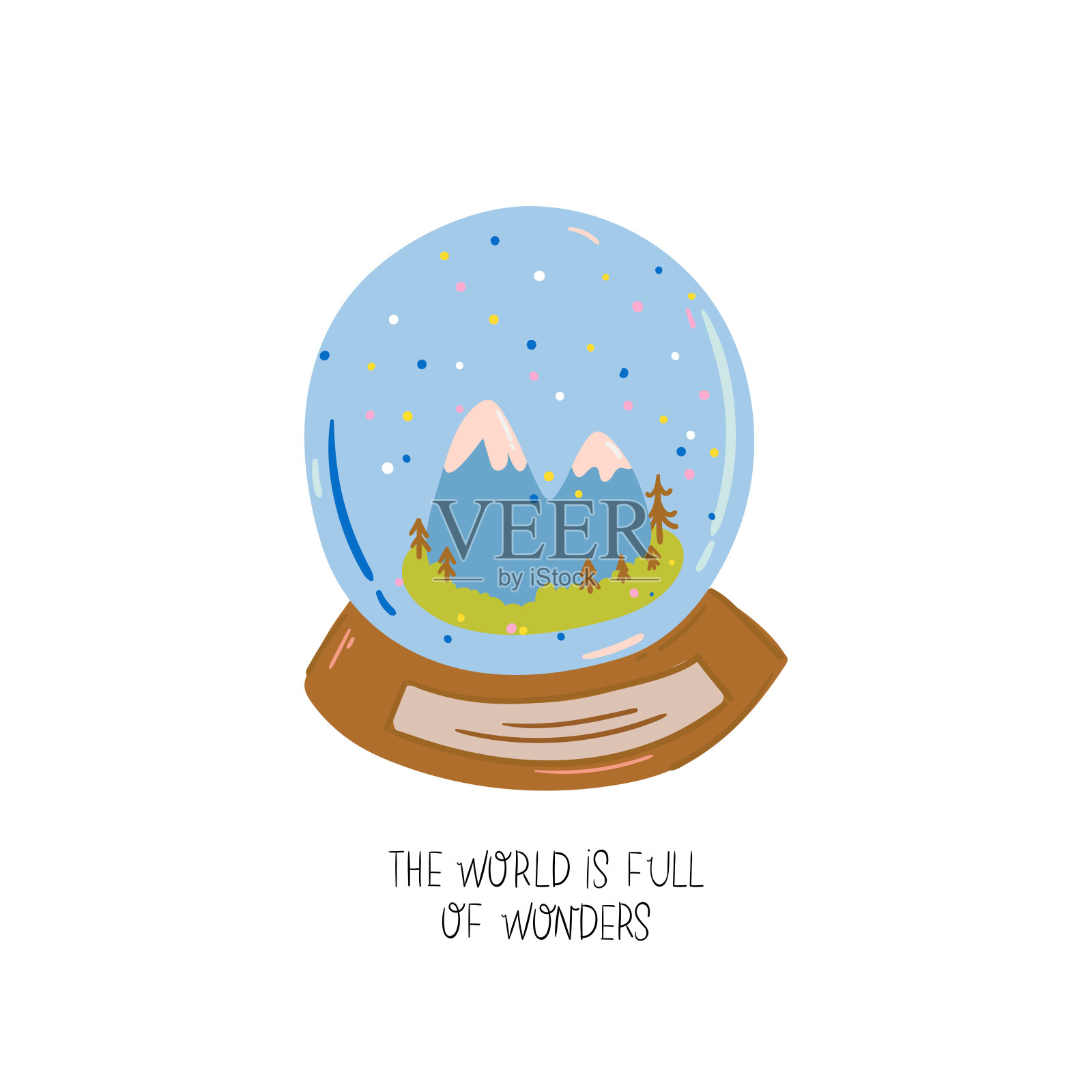 可爱的斯堪的纳维亚人物包括时尚的报价和酷的装饰手绘元素。插画图片素材