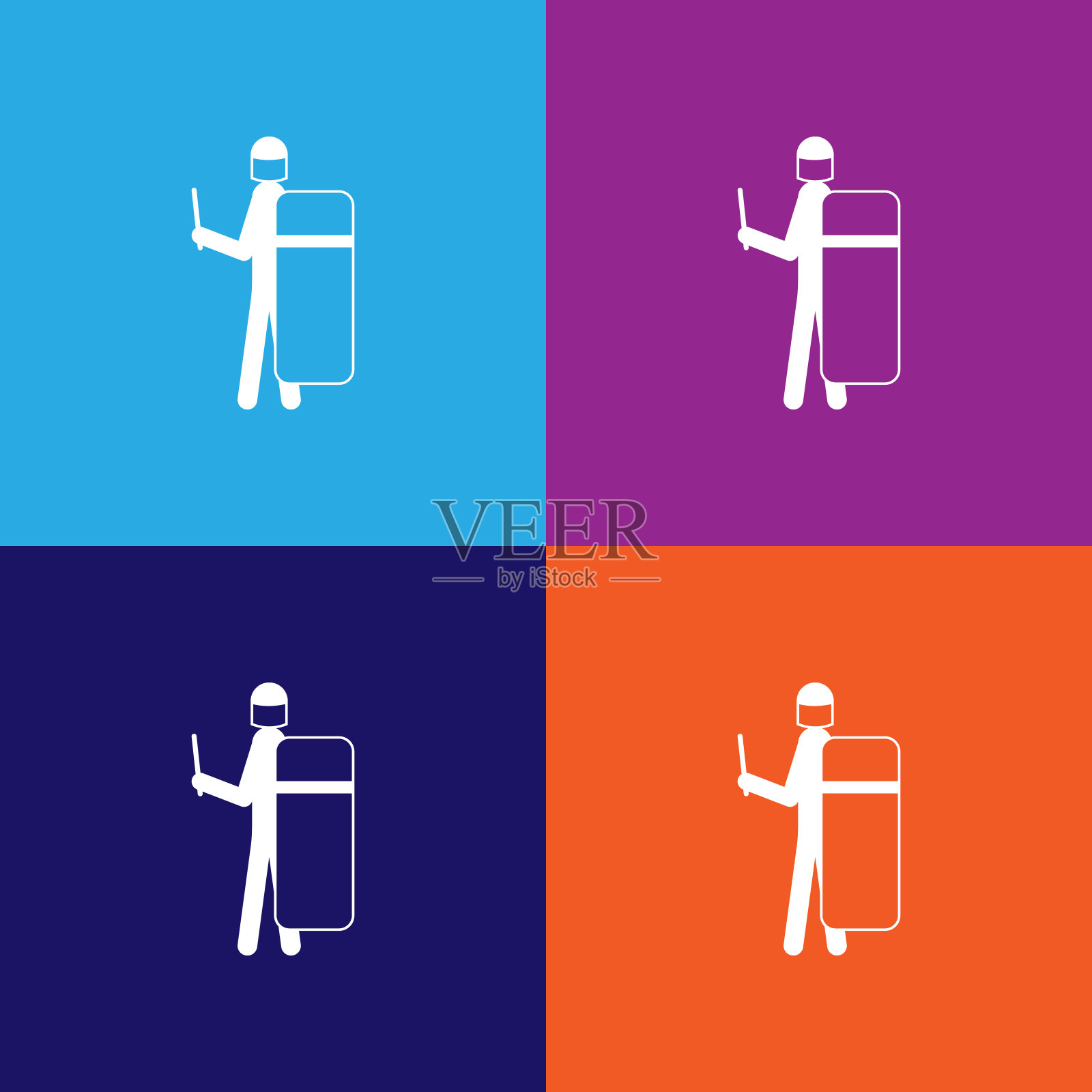 带盾牌的警察图标，抗议和集会元素，优质图形设计，网站网页设计手机App图标插画图片素材