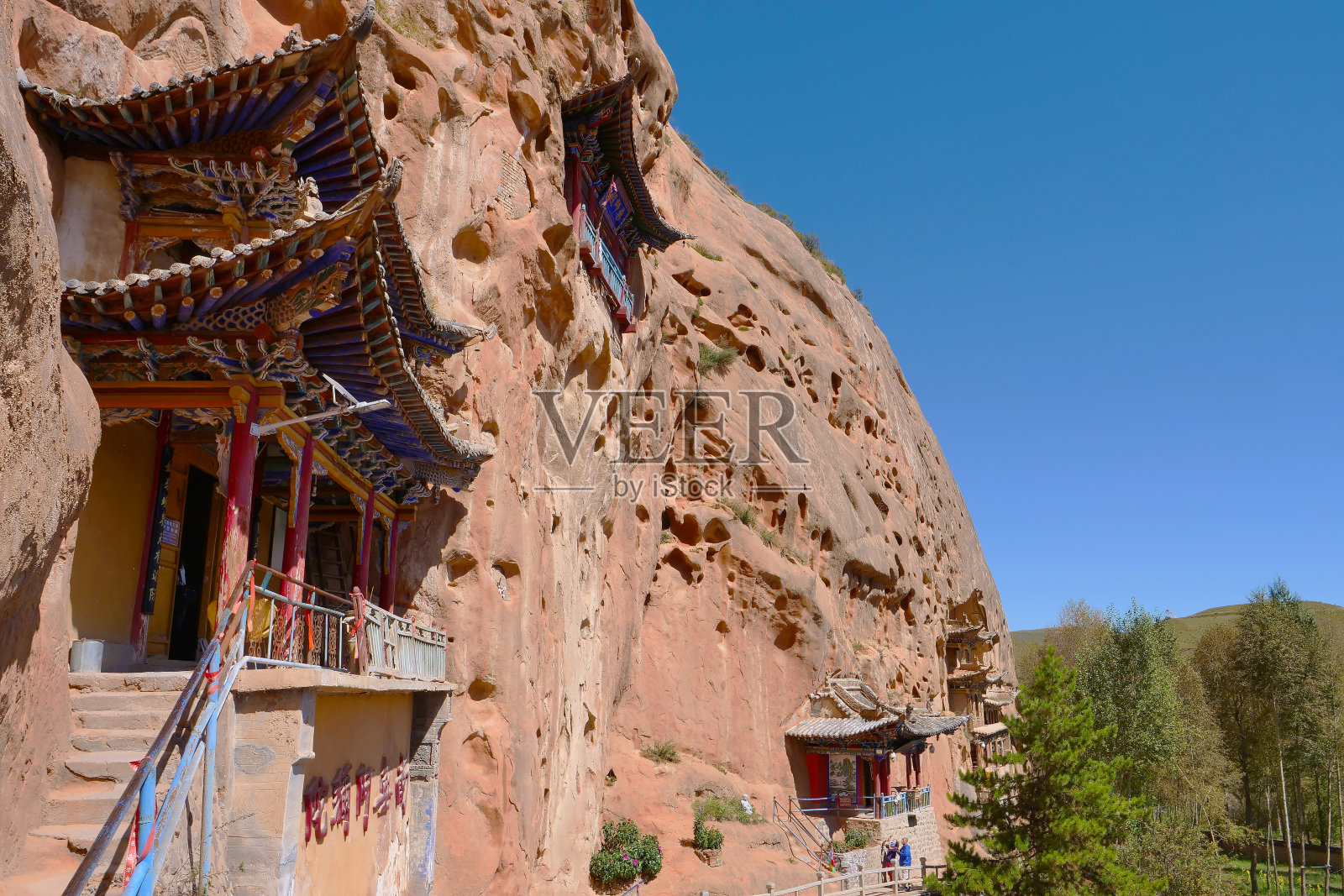 中国甘肃张掖，马地寺千佛洞美景。照片摄影图片