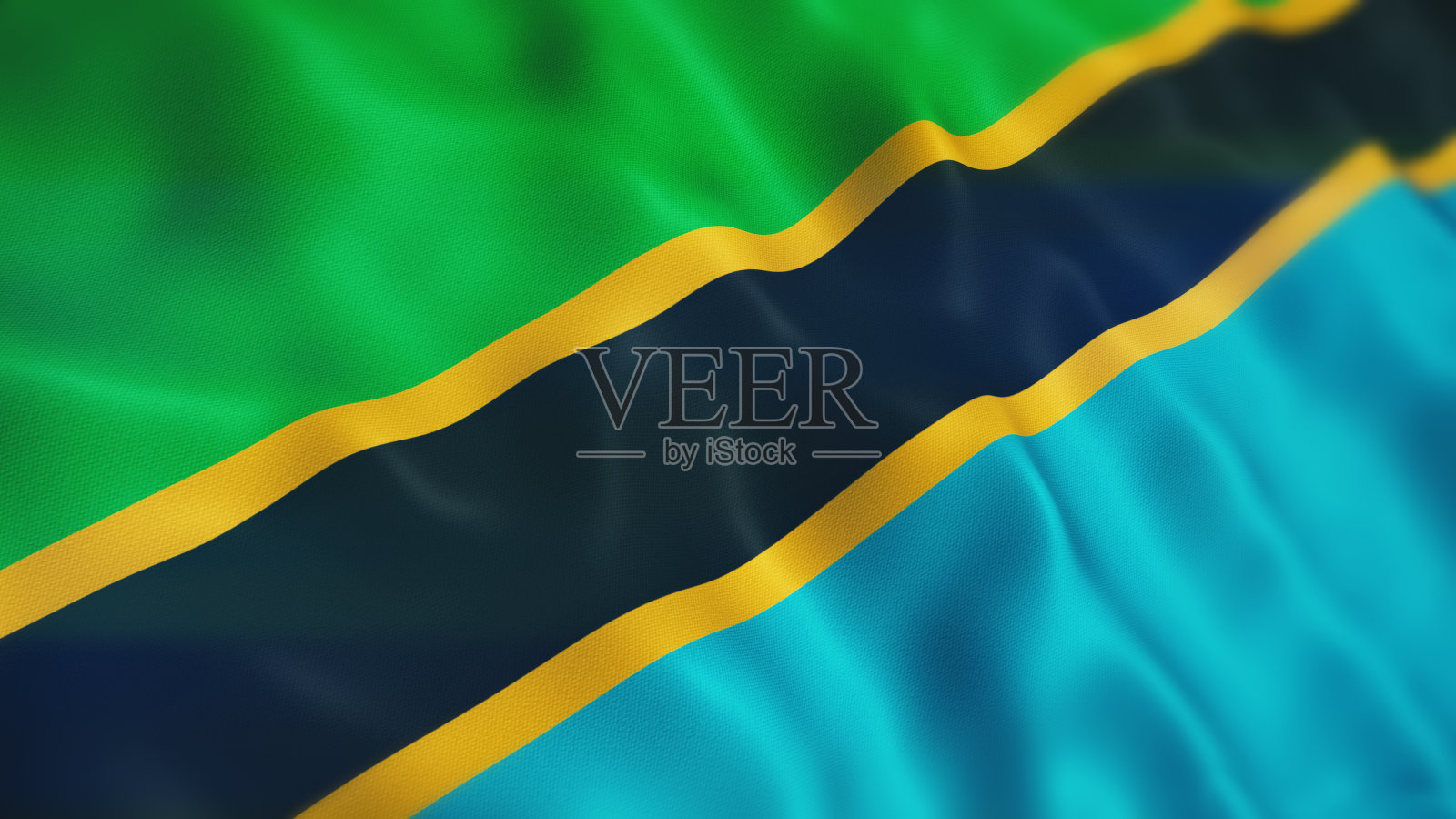 坦桑尼亚国旗景深照片摄影图片