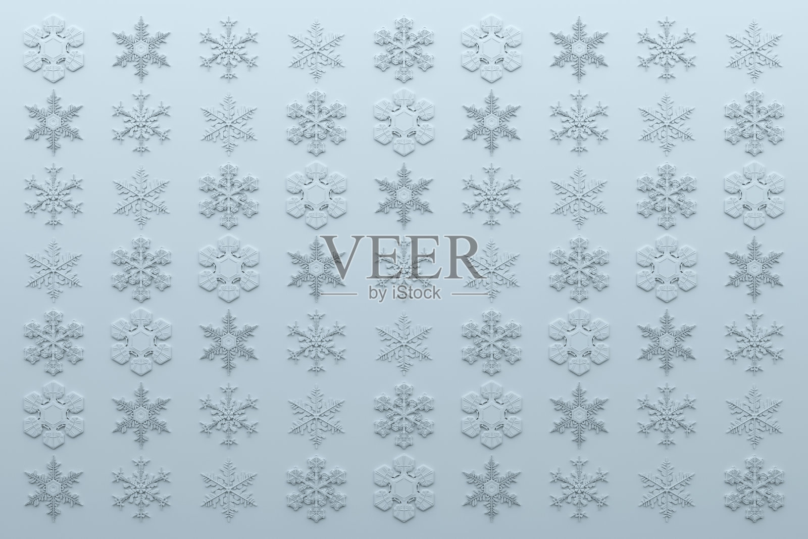 3d渲染抽象背景与雪花。圣诞illustation。寒假主题。照片摄影图片