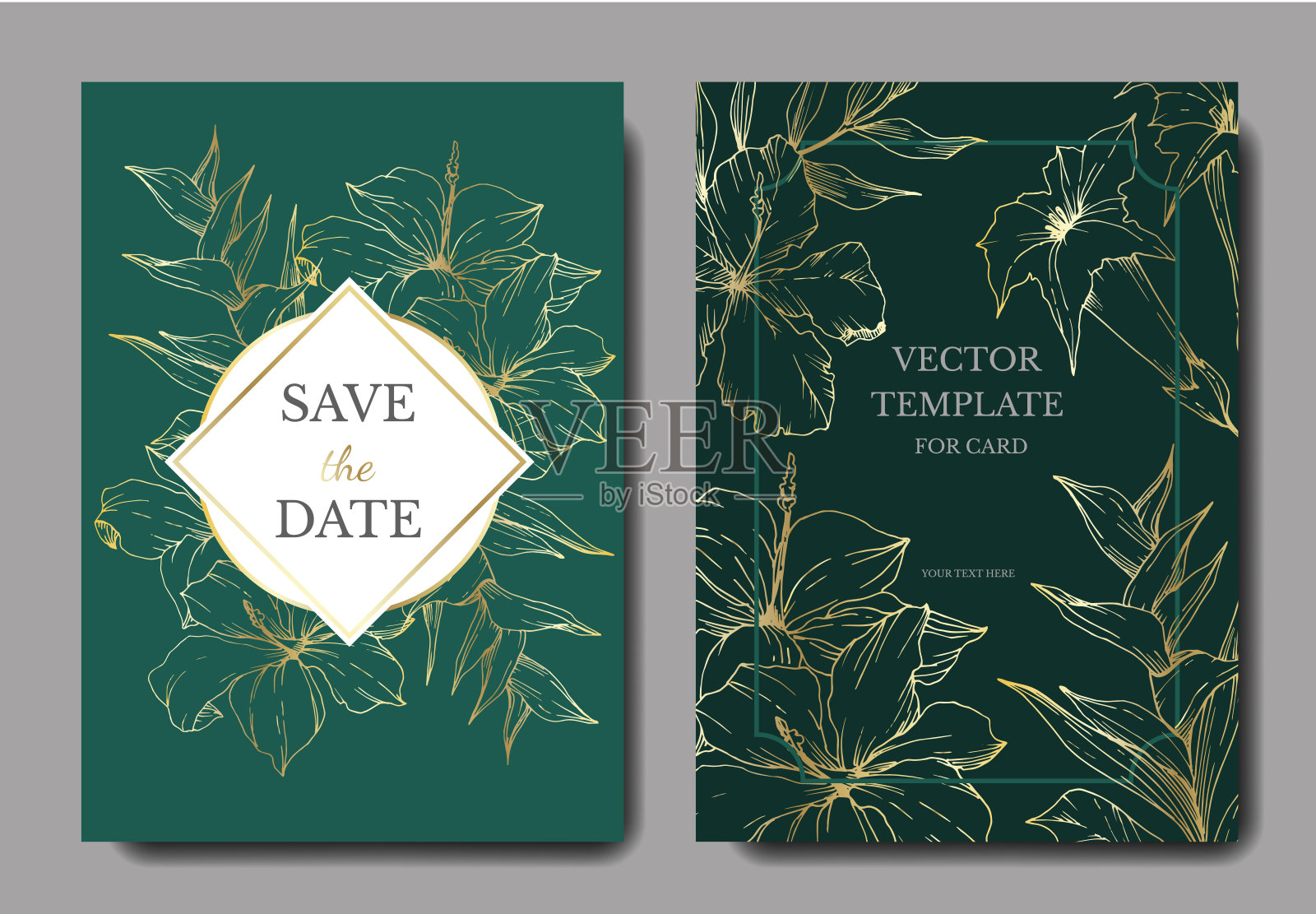 热带的花和叶。黑白篆刻水墨艺术。婚礼背景卡装饰边框。插画图片素材