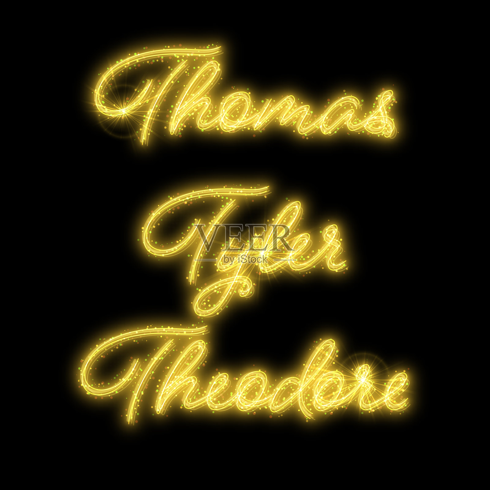 炯炯有神的男性名字插画图片素材