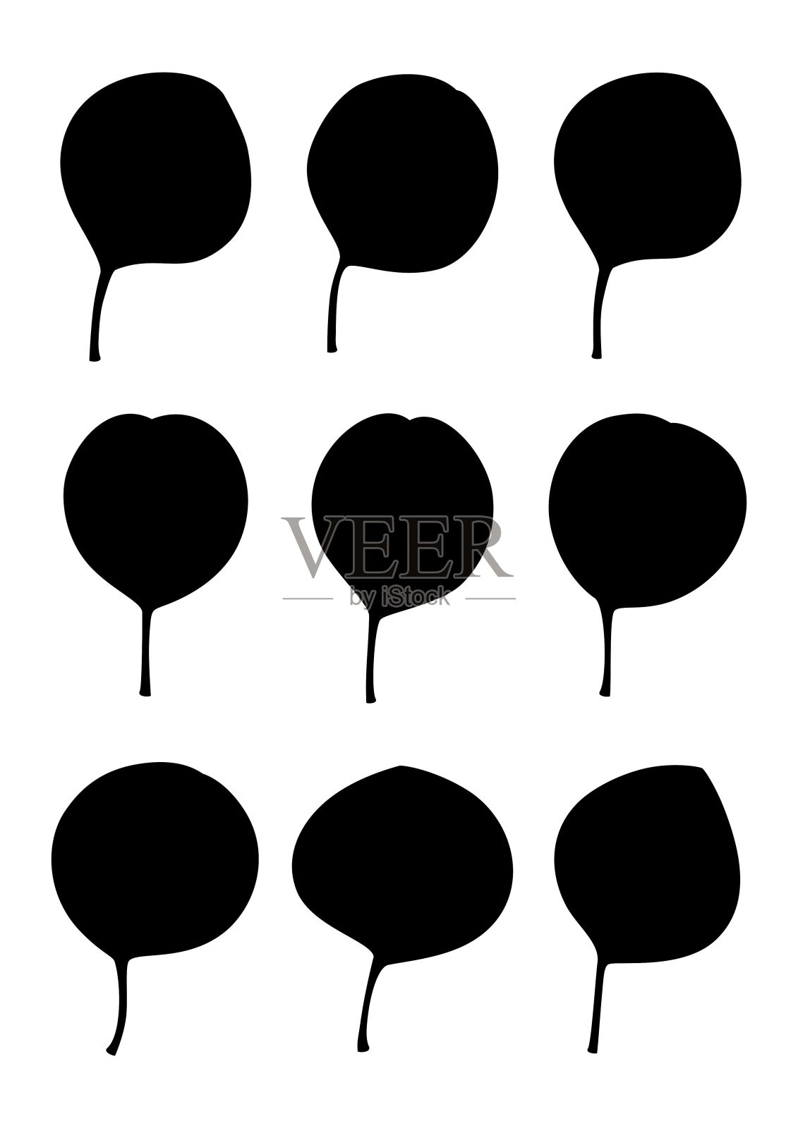 银元桉树叶剪影。插画图片素材