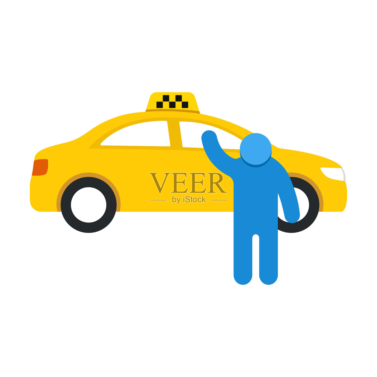 男子打出租车插画图片素材