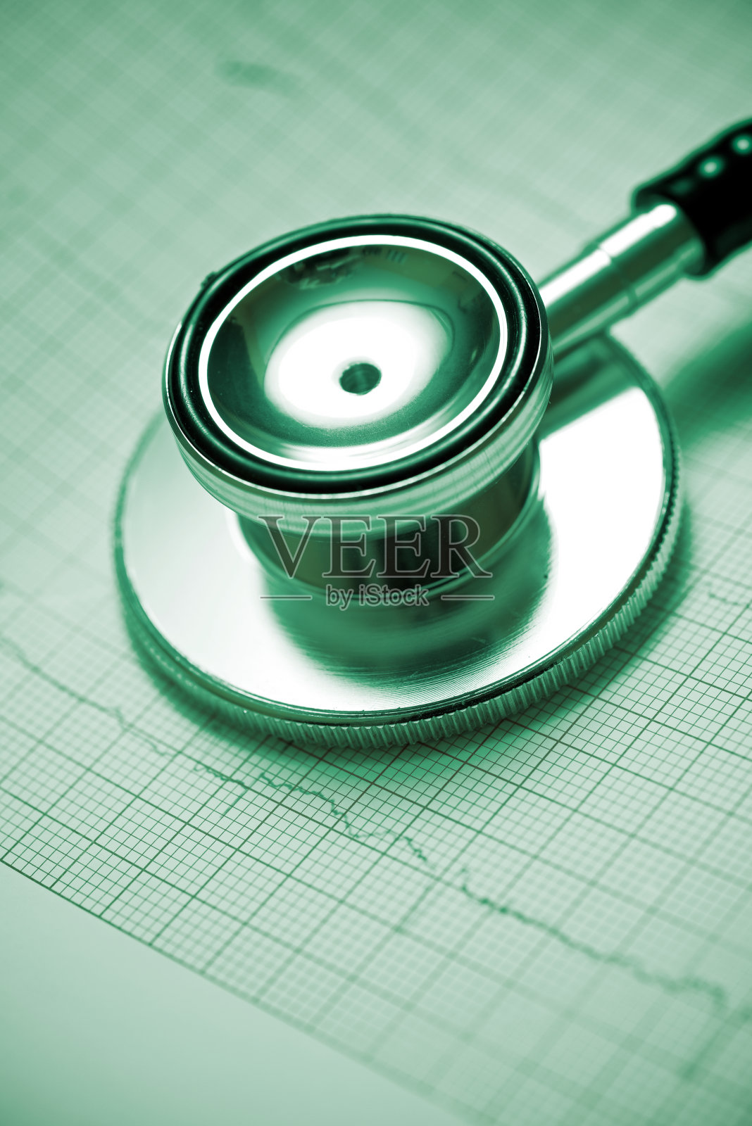 心电图和听诊器照片摄影图片