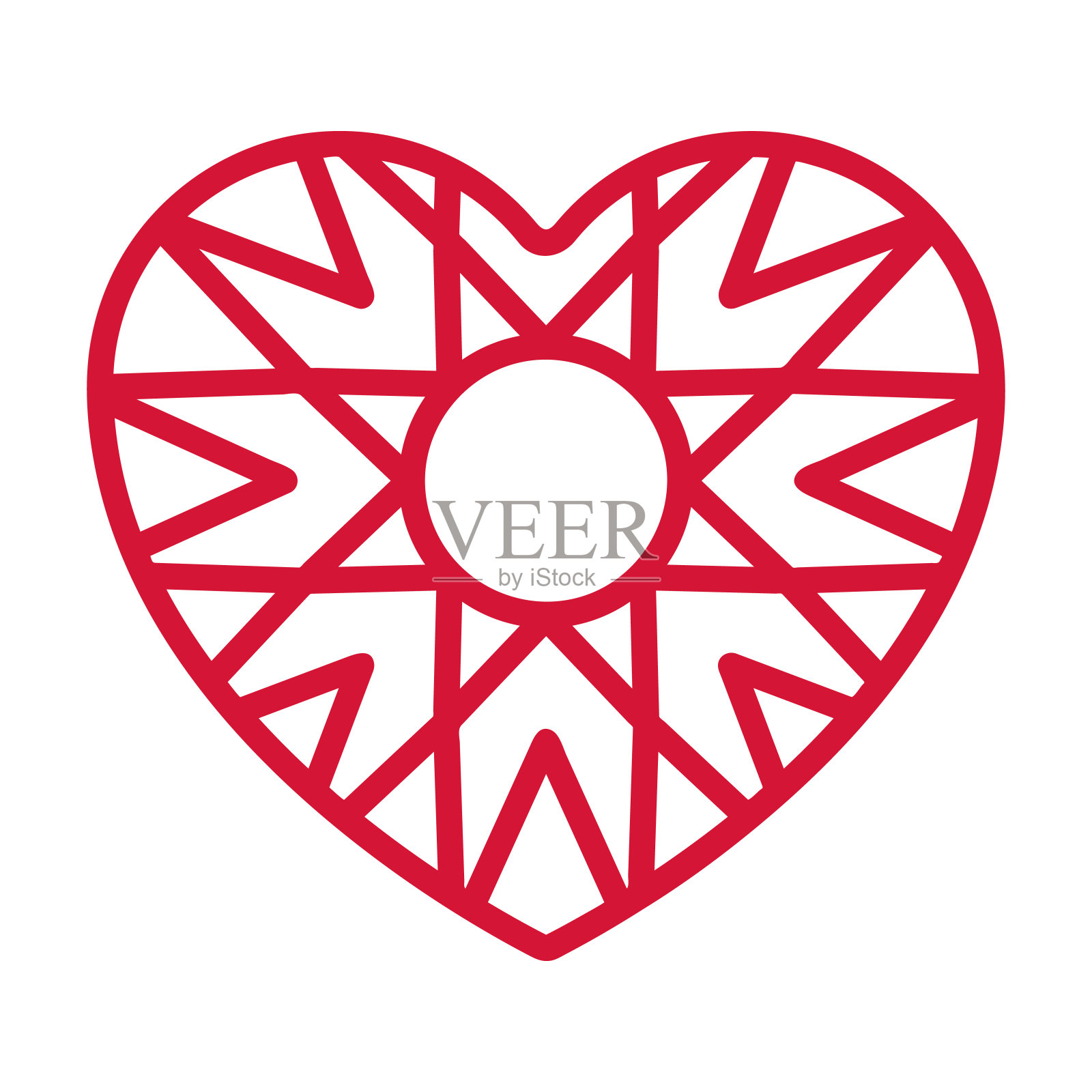 Ð心形带有几何装饰插画图片素材
