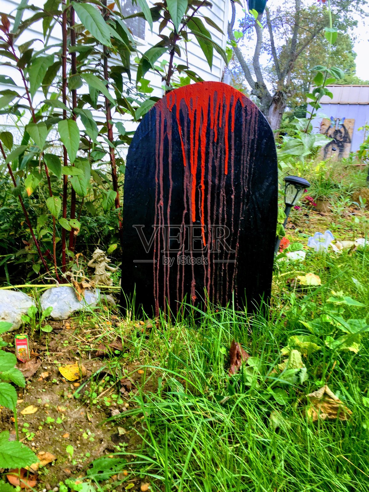 自制墓碑万圣节装饰照片摄影图片