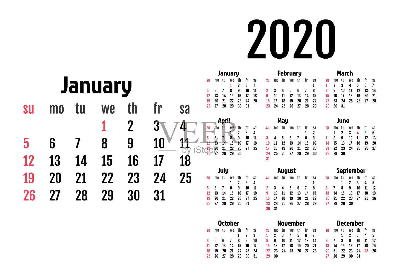 白色背景下的日历特写镜头设计模板素材