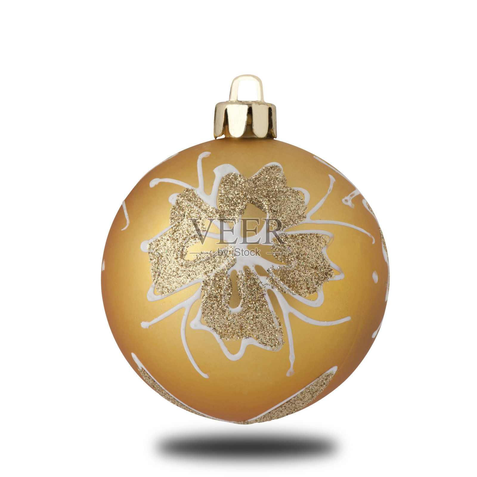 白色背景的圣诞舞会照片摄影图片