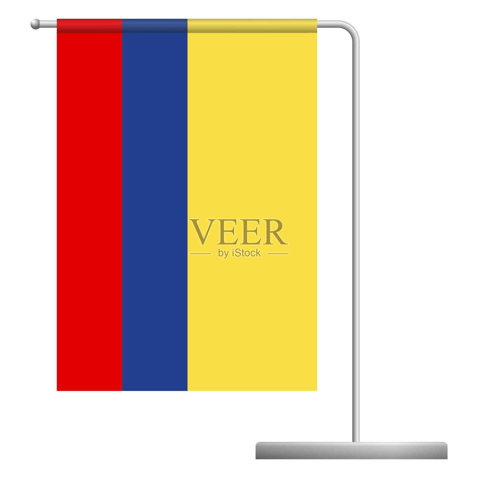 哥伦比亚国旗上的极点图标设计元素图片